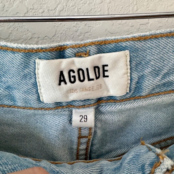 NWT Agolde Ren High Rise Wide Leg Jeans Smash Raw Hem Women's Size 29 - Picture 4 of 11
